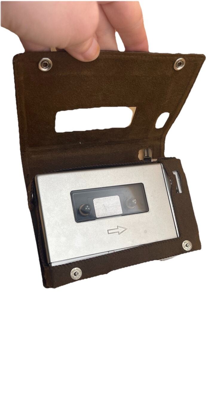 Sony Portable Dictator BM-12 Tape Recorder W/leather Case - Parts As Is